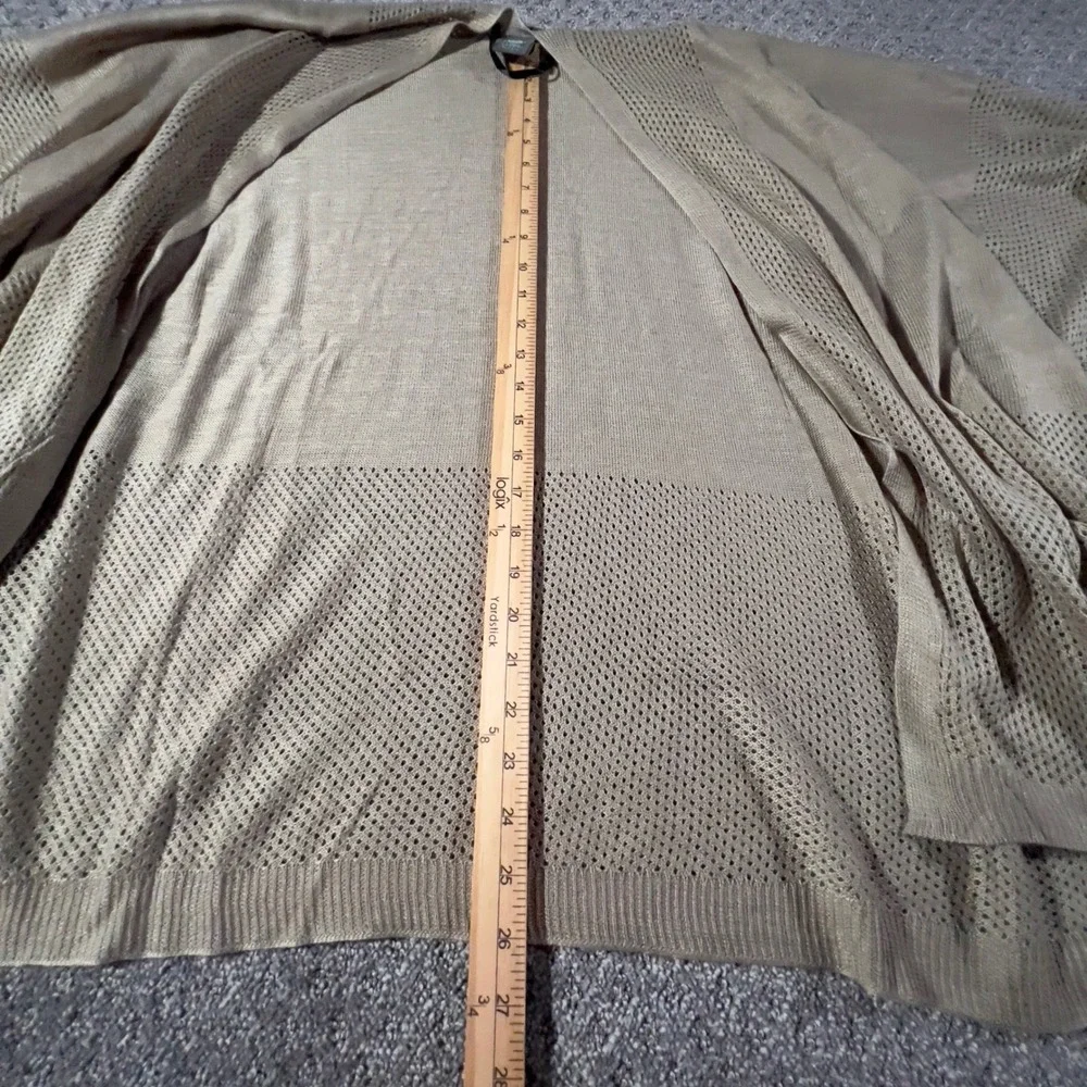 Vince Camuto Poncho Wrap Womens One Size Tan Beige Pointelle Mesh‎ Open Front